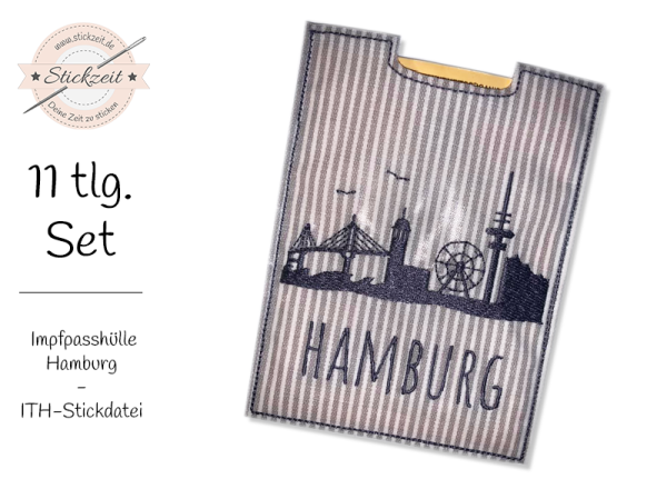Impfpasshülle Hamburg- ITH-Stickdatei